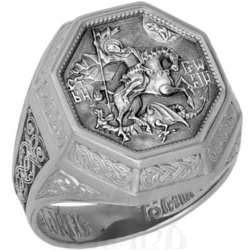 кольцо «вмч. георгий победоносец», серебро 925 пробы (арт. 108.043-ч)