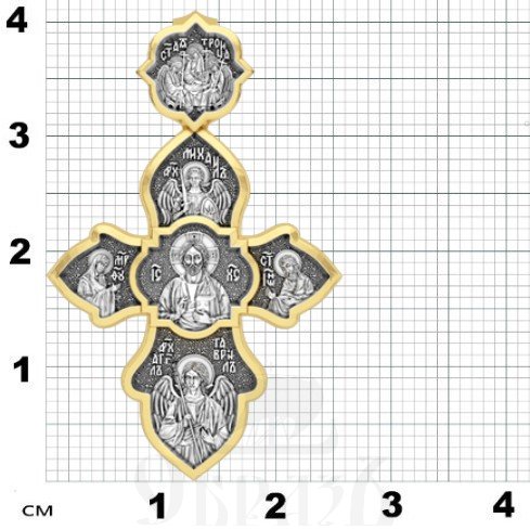крест рождество пресвятой богородицы, серебро 925 проба с золочением (арт. 17.031)