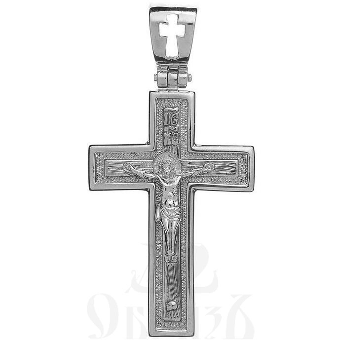 золотой крест с иисусовой молитвой, 585 проба белого цвета (арт. п30057-з5б)