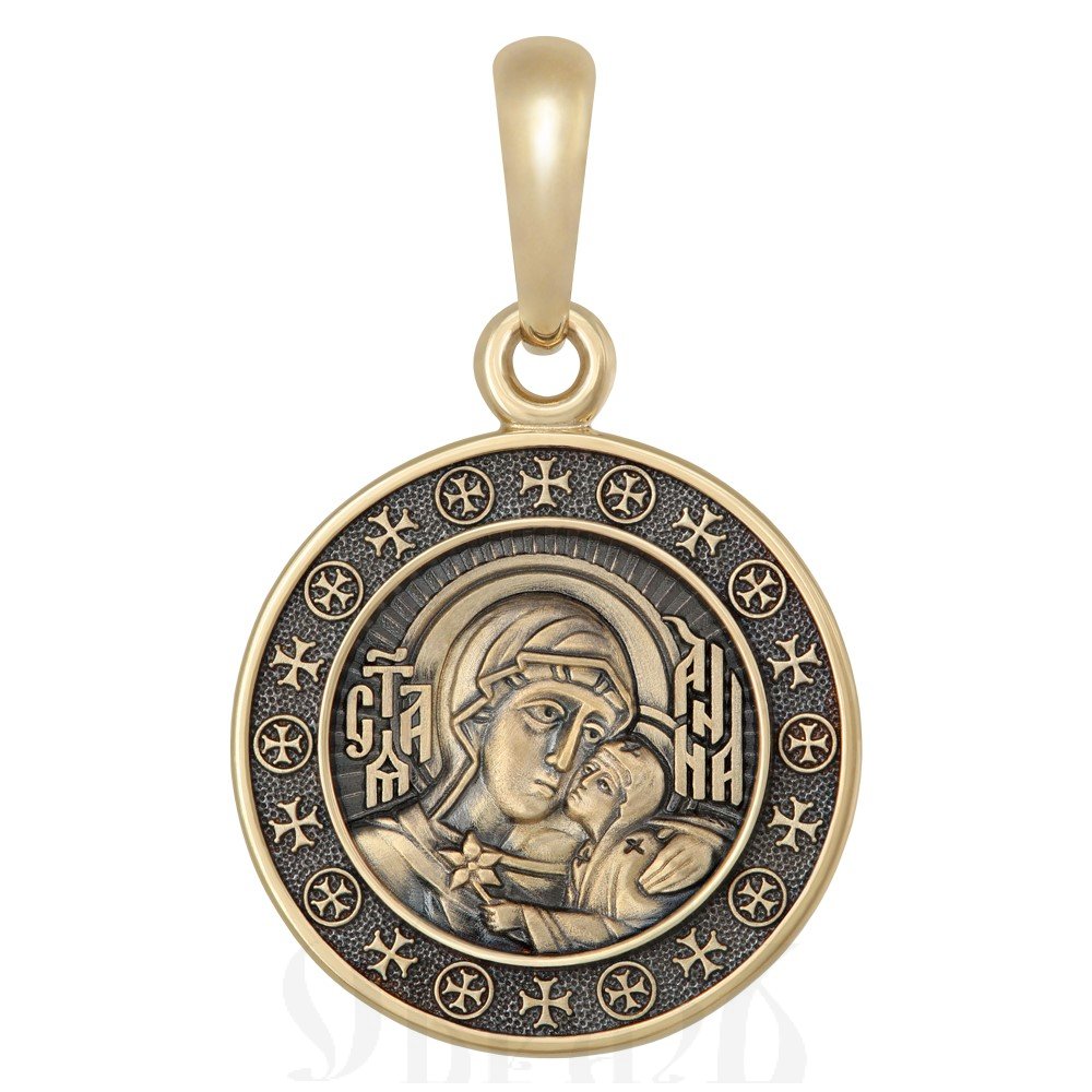 образок «святая праведная анна пресвятая богородица», золото 585 пробы желтое (арт. 202.639)