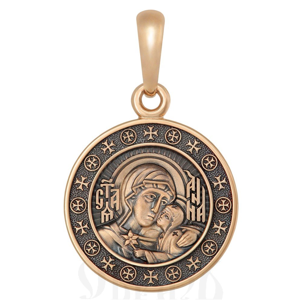 образок «святая праведная анна пресвятая богородица», золото 585 пробы красное (арт. 202.639-1)