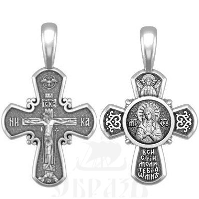 крест божия матерь «умиление» серафимо-дивеевская, серебро 925 проба (арт. 33.115)