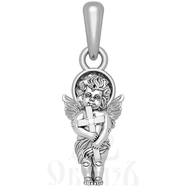 подвеска «ангел хранитель», серебро 925 проба с родированием и фианитом (арт. 18.019р)