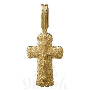 золотой крест с молитвой "спаси и сохрани" 585 проба желтого цвета (арт. 40205)